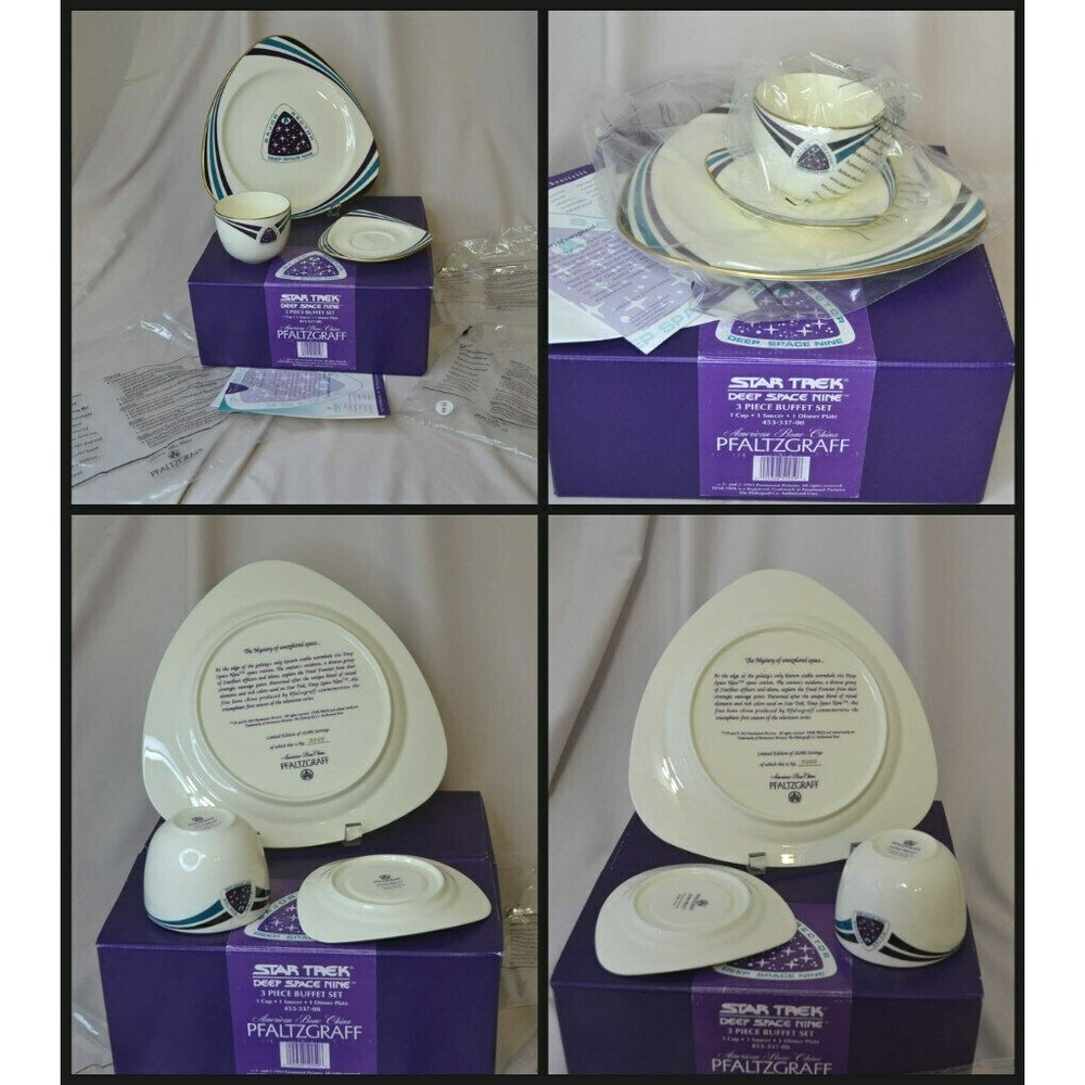 2 boxes Star Trek Deep Space Nine Bajor Pfaltzgraff bone china buffet dish sets